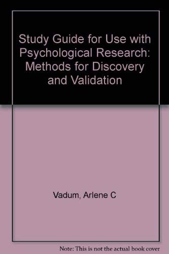 Student Study Guide for use with Research Methods