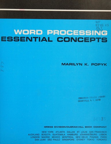 Introduction to Word Processing Concepts