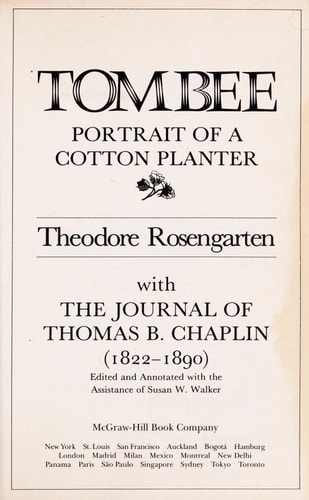 Tombee: Portrait of a Cotton Planter