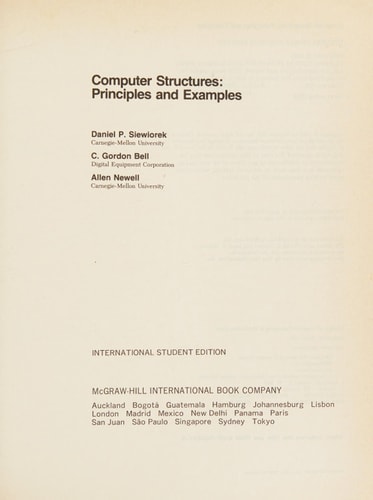 Computer Structures Principles and Examples