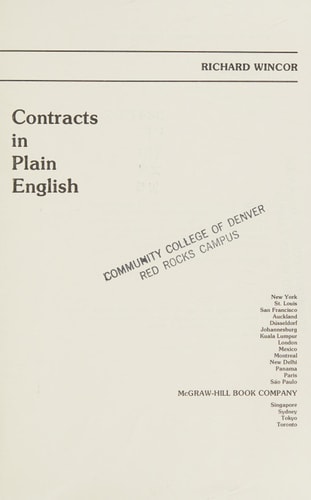 Contracts in Plain English