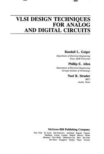 VLSI Design Techniques for Analog and Digital Circuits