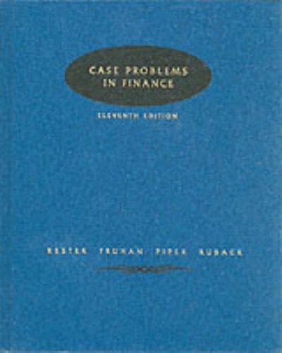 Case Problems in Finance