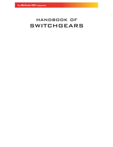 Handbook of Switchgears