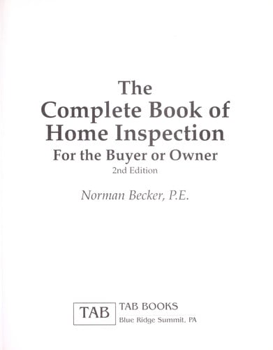 The Complete Book of Home Inspection