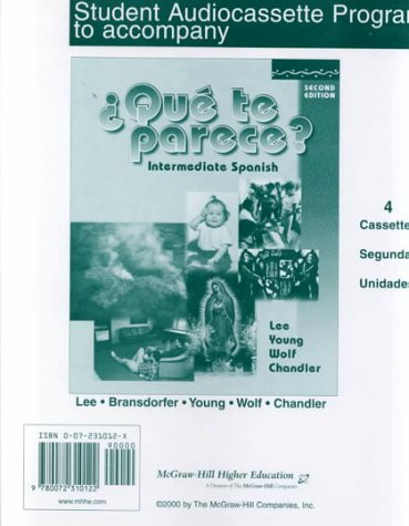 Student Audio Cassette Program (Part 2) to accompany ¿Que te parece?