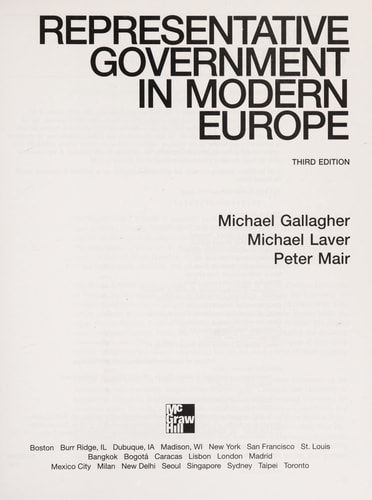 Representative Government in Modern Europe