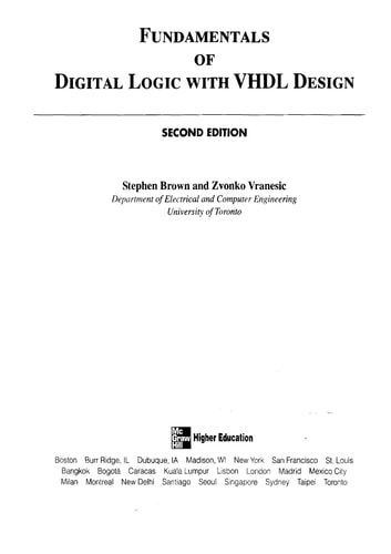 Fundamentals of Digital Logic with VHDL Design