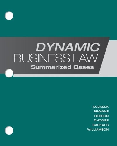 Loose-Leaf Dynamic Business Law: Summarized Cases