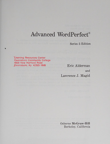 Advanced Wordperfect: Series 5 Edition