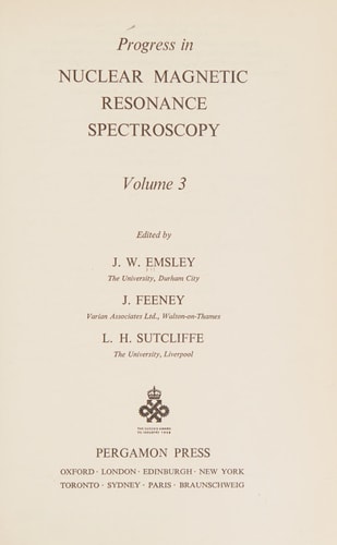 Progress in Nuclear Magnetic Resonance Spectroscopy