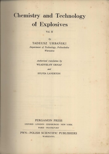 Chemistry and Technology of Explosives