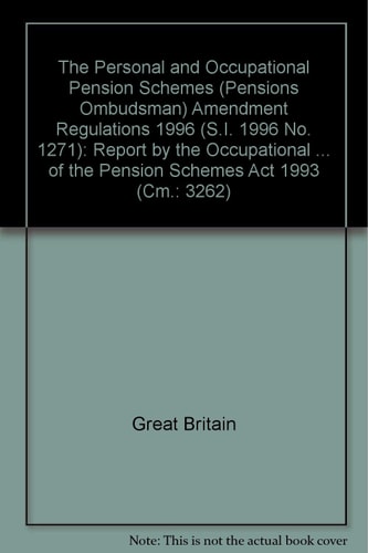 Personal and Occupational Pension Schemes (Pensions Ombudsman) Amendment Regulations 1996 (S. I. 1996 No. 1271)
