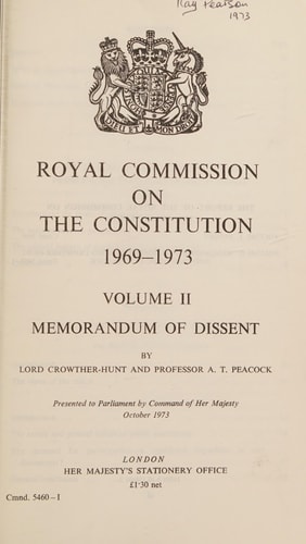 Royal Commission on the Constitution, 1969-1973