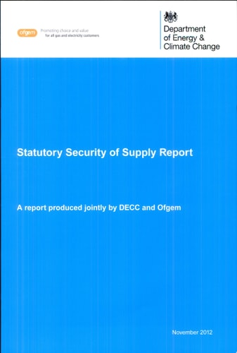 Statutory Security of Supply Report