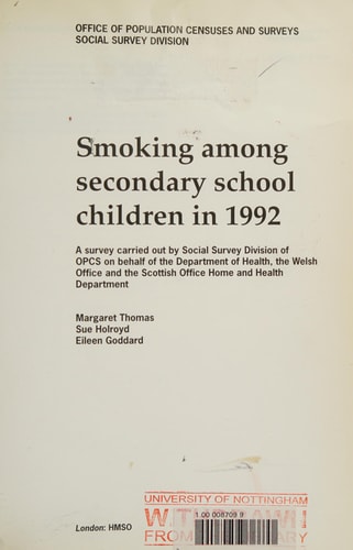 Smoking Among Secondary School Children in 1992