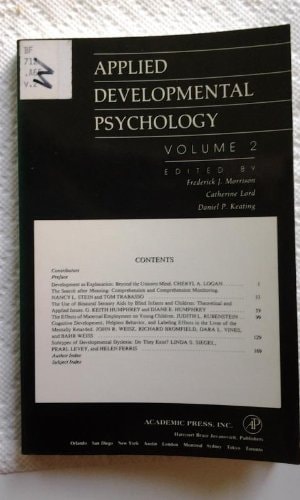 Applied Developmental Psychology: Volume 2
