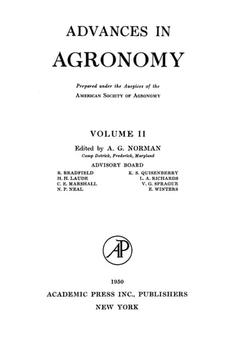 Advances in Agronomy: Volume 2