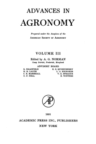 Advances in Agronomy: Volume 3