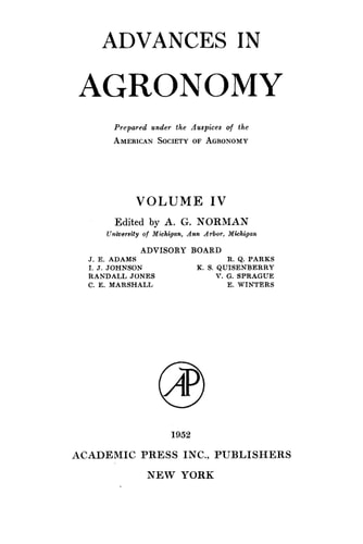 Advances in Agronomy: Vol. 4