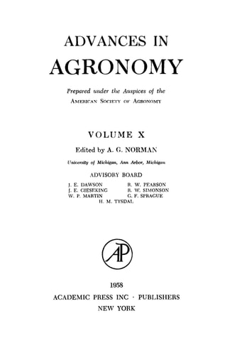 Advances in Agronomy: Volume 10