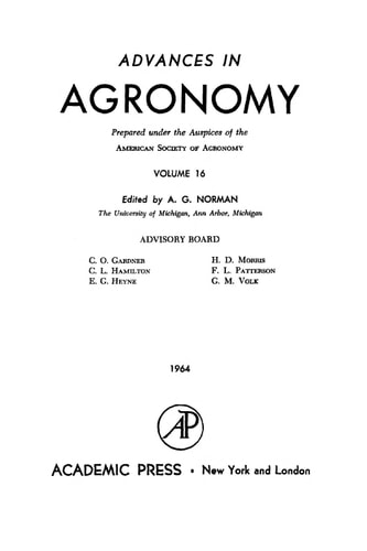 Advances in Agronomy: Volume 16