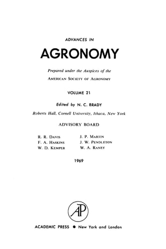 Advances in Agronomy: Vol. 21