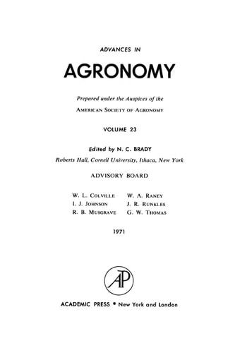 Advances in Agronomy: Volume 23