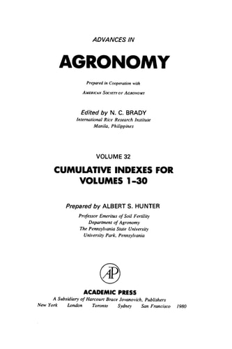 Advances in Agronomy: Volume 32