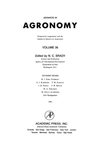 Advances in Agronomy: Volume 36
