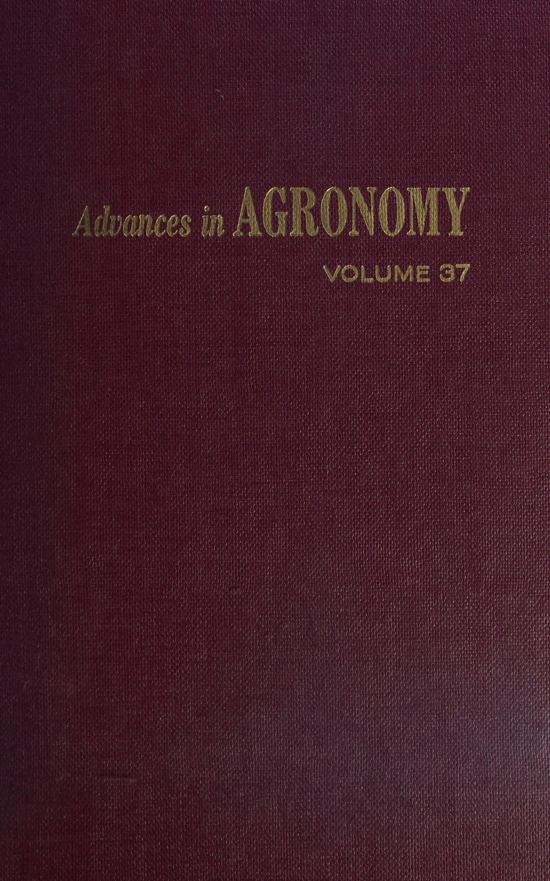 Advances in Agronomy: Vol. 37