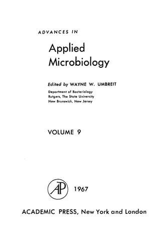 Advances in Applied Microbiology: Volume 9