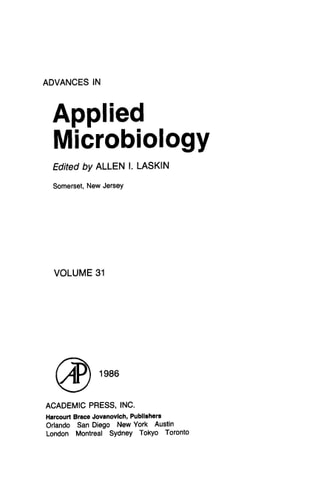 Advances in Applied Microbiology: Volume 31