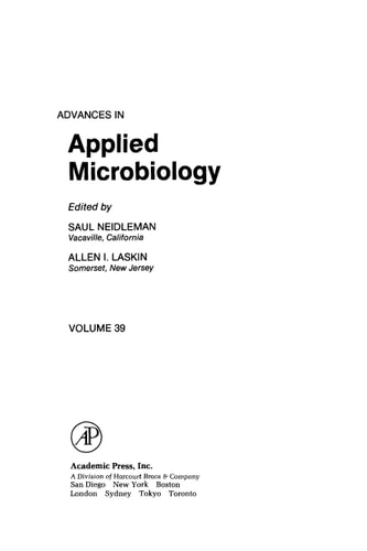 Advances in Applied Microbiology: Volume 39