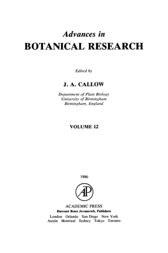 Advances in Botanical Research: Volume 12