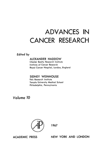 Advances in Cancer Research: Volume 10