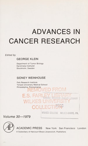 Advances in Cancer Research: Volume 30