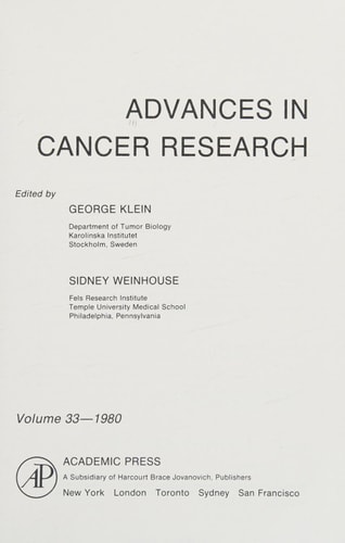 Advances in Cancer Research: Volume 33