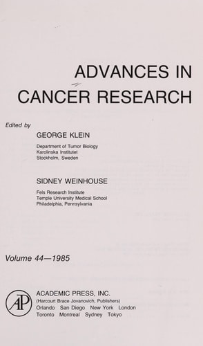 Advances in Cancer Research: Volume 44