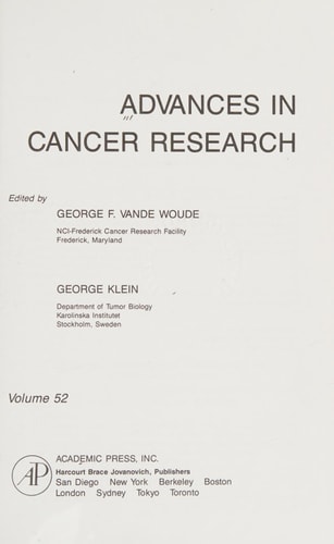 Advances in Cancer Research: Volume 52