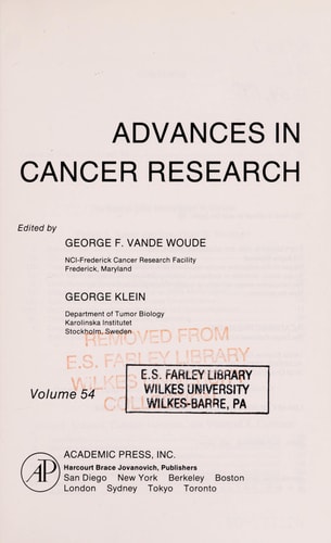 Advances in Cancer Research: Volume 54
