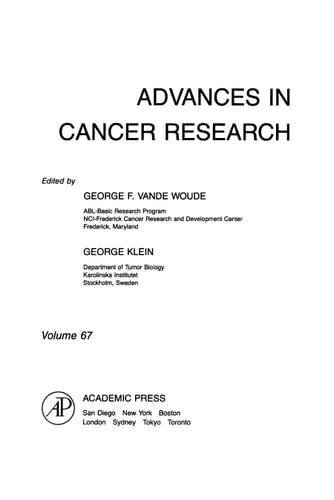 Advances in Cancer Research: Volume 67