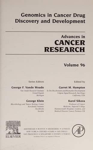 Advances in Cancer Research: Genomics in Cancer Drug Discovery and Development