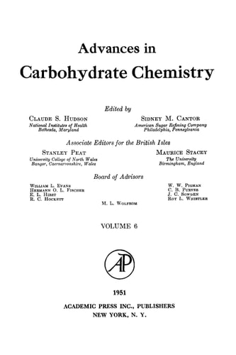 Advances in Carbohydrate Chemistry: Volume 6