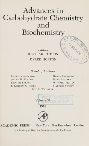 Advances in Carbohydrate Chemistry and Biochemistry: Vol. 32