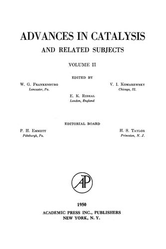 Advances in Catalysis: Volume 2