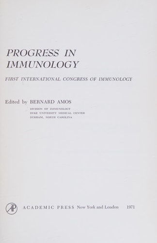 First International Congress of Immunology