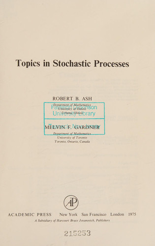 Topics in Stochastic Processes