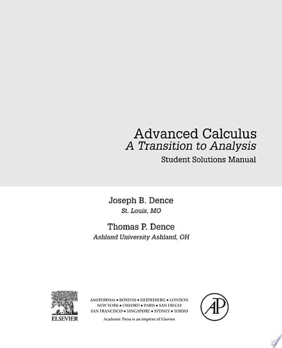 Advanced Calculus: A Transition to Analysis, Student Solutions Manual (e-only)