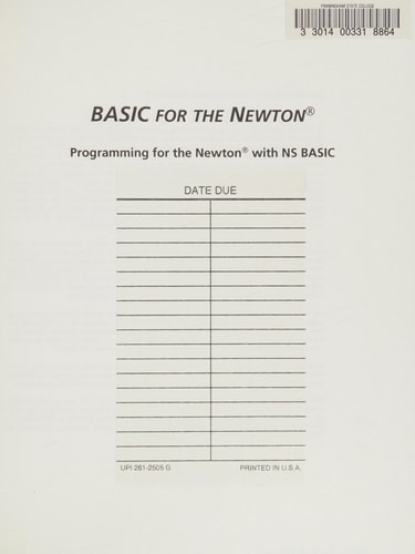 BASIC for the Newton Programming for the Newton with NS BASIC